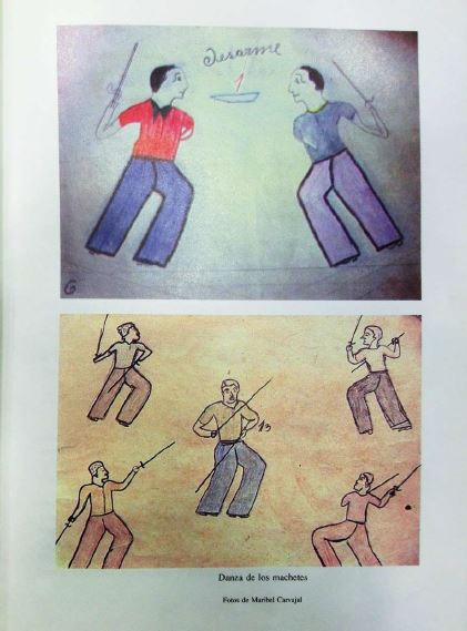 Detalle de cartilla de esgrima con machete expuesta por Carvajal (1990)