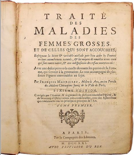 Portada de Traité des Maladies des Femmes Grosses et de celles qui sont accouchées.