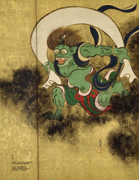 Ogata Korin, Wind God and Thunder God. Siglo XVIII.
