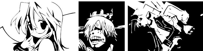 Ejemplo de dibujo moé, kumono y bishonen.