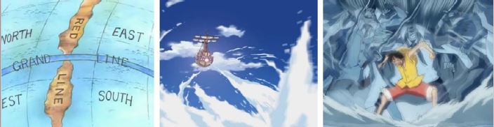 El aire en la geografía imaginaria de One Piece, escapes de la tripulación Mugiwara y demostración de Haki.