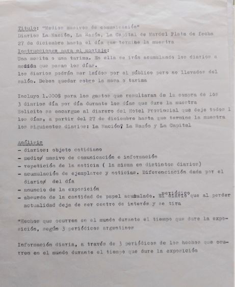 Graciela Carnevale, Medios masivos de comunicación. 1967, proyecto con periódicos adquiridos en la ciudad de Mar del Plata.
