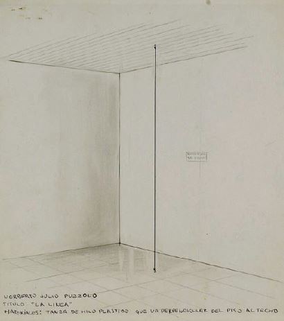 Norberto Puzzolo, La línea. 1967, boceto a lápis sobre papel.