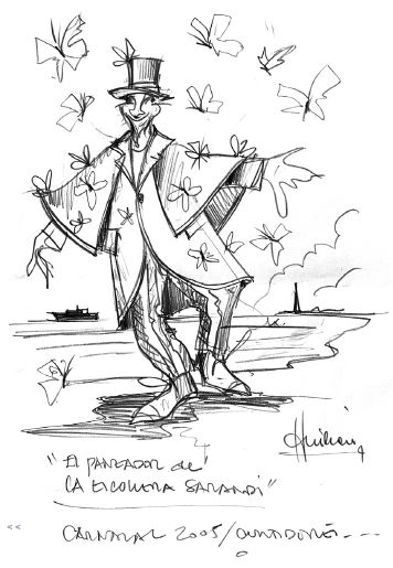 Boceto de Hugo Millán para el personaje del poeta