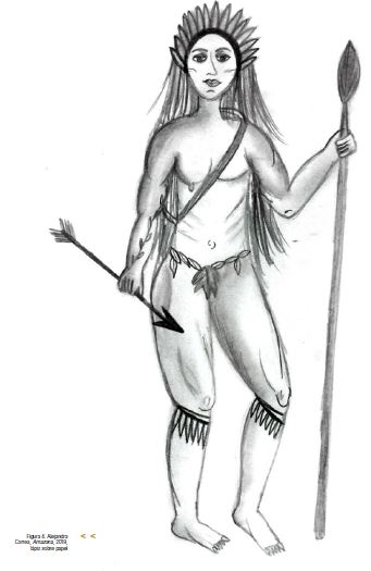 Alejandra Correa, Amazona, 2019, l&aacute;piz sobre papel