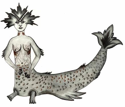 Alejandra Correa, Sirena, 2019, l&aacute;piz sobre papel.