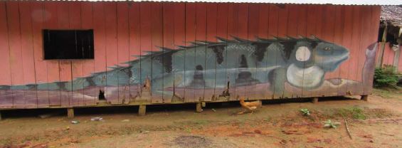 Cort&eacute;s-Garz&oacute;n, L (2019) Casa con reptil clan terrestre &ldquo;Sin plumas&rdquo; asociado a un olor y color. Mocagua, trapecio amaz&oacute;nico colombiano.