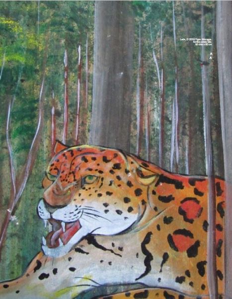 Le&oacute;n, D (2015) Tigre. Mocagua. Acr&iacute;lico sobre tela. 50 cms x 60 cm