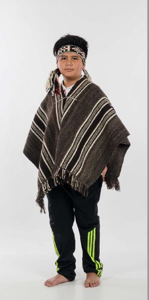 Retrato de Felipe con sus vestimentas mapuche.