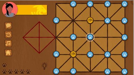 Printscrean do jogo 2D do Tigre e Cachorro.