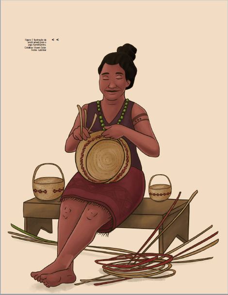 Ilustra&ccedil;&atilde;o da anci&atilde; artes&atilde; para o jogo Kam&ecirc;Kanhru. Cr&eacute;ditos: Vicent Solar.