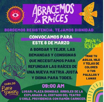 Equipo Jard&iacute;n de la Resistencia 2020. Dise&ntilde;o afiche: Rebeca Pe&ntilde;a R., miembro del cabildo Barrio Seminario