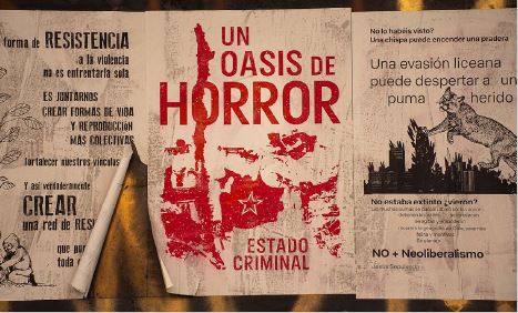 Viviana Silva Flores, Panfletos an&oacute;nimos de las protestas en Santiago de Chile, 2019, fotograf&iacute;a.