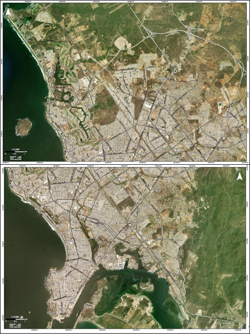 Mapas utilizados en la CSP (norte y sur de la ciudad)