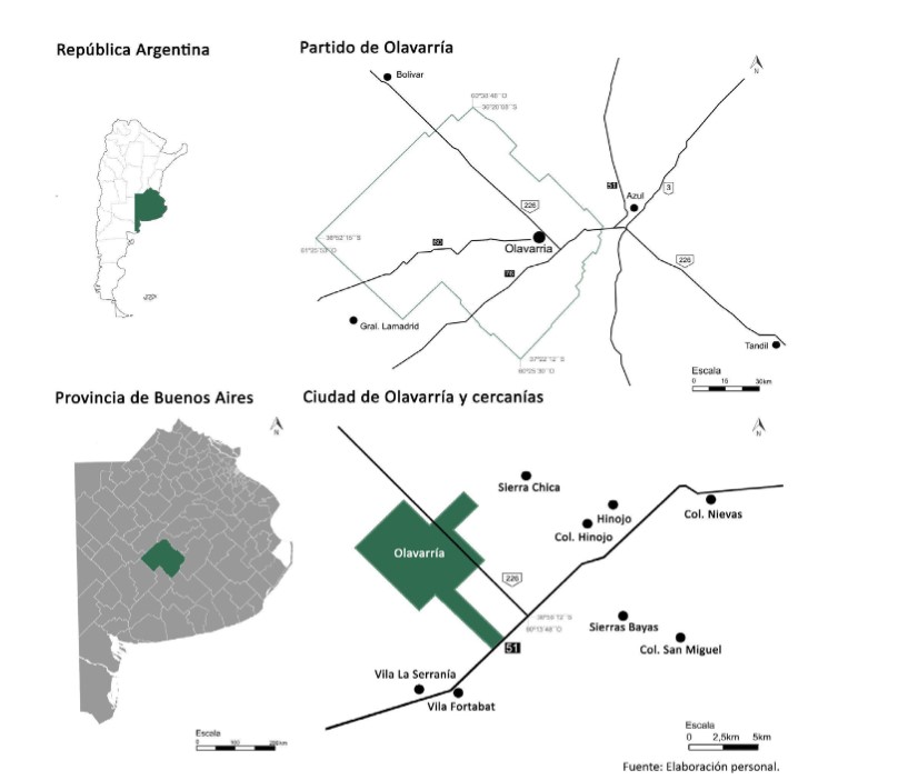 Localizacin de la ciudad de Olavarra. Fuente: elaboracin personal.