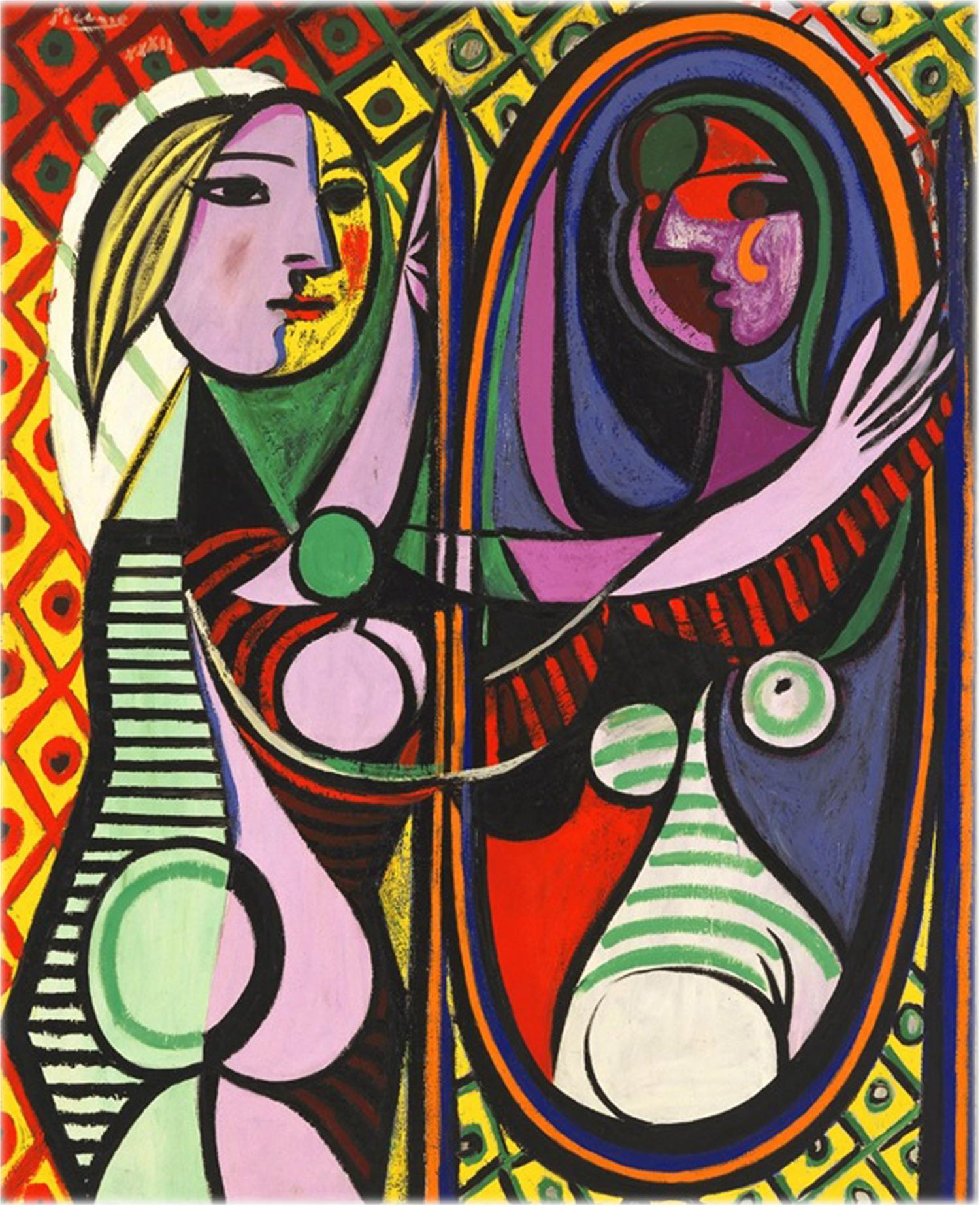 &ndash; Rapariga em frente do espelho, &oacute;leo sobre tela