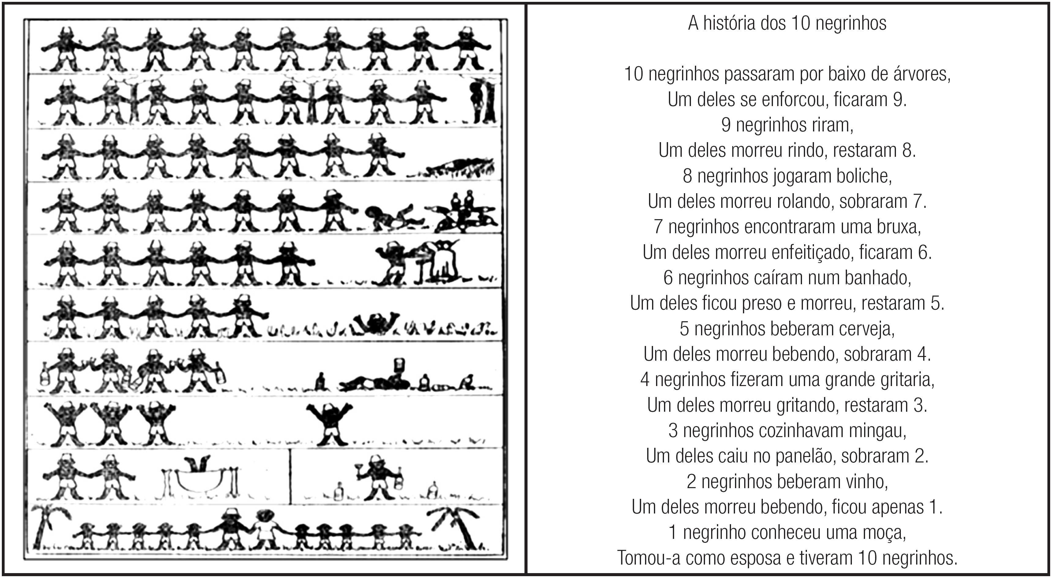 A hist&oacute;ria dos 10 negrinhos.