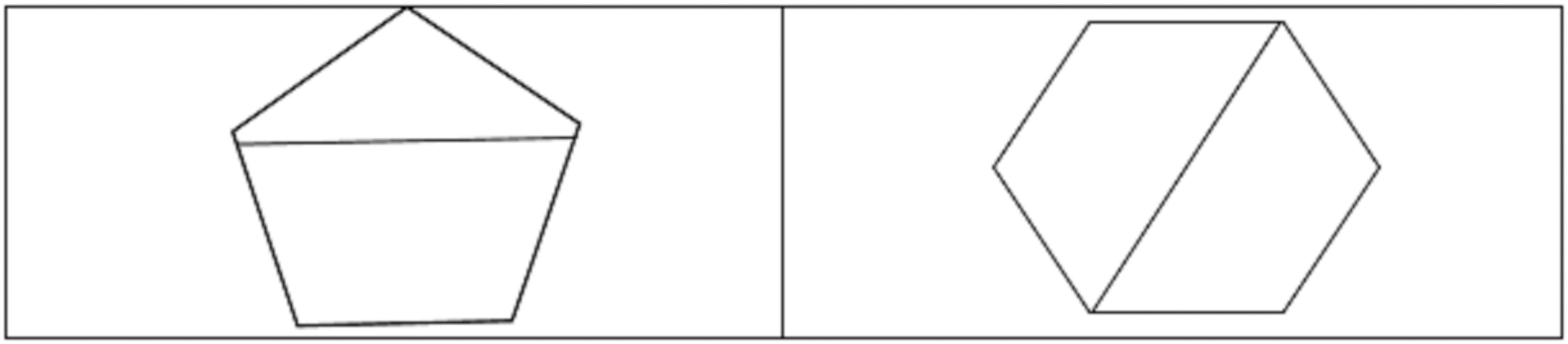 Superf&iacute;cies com forma pentagonal e hexagonal.