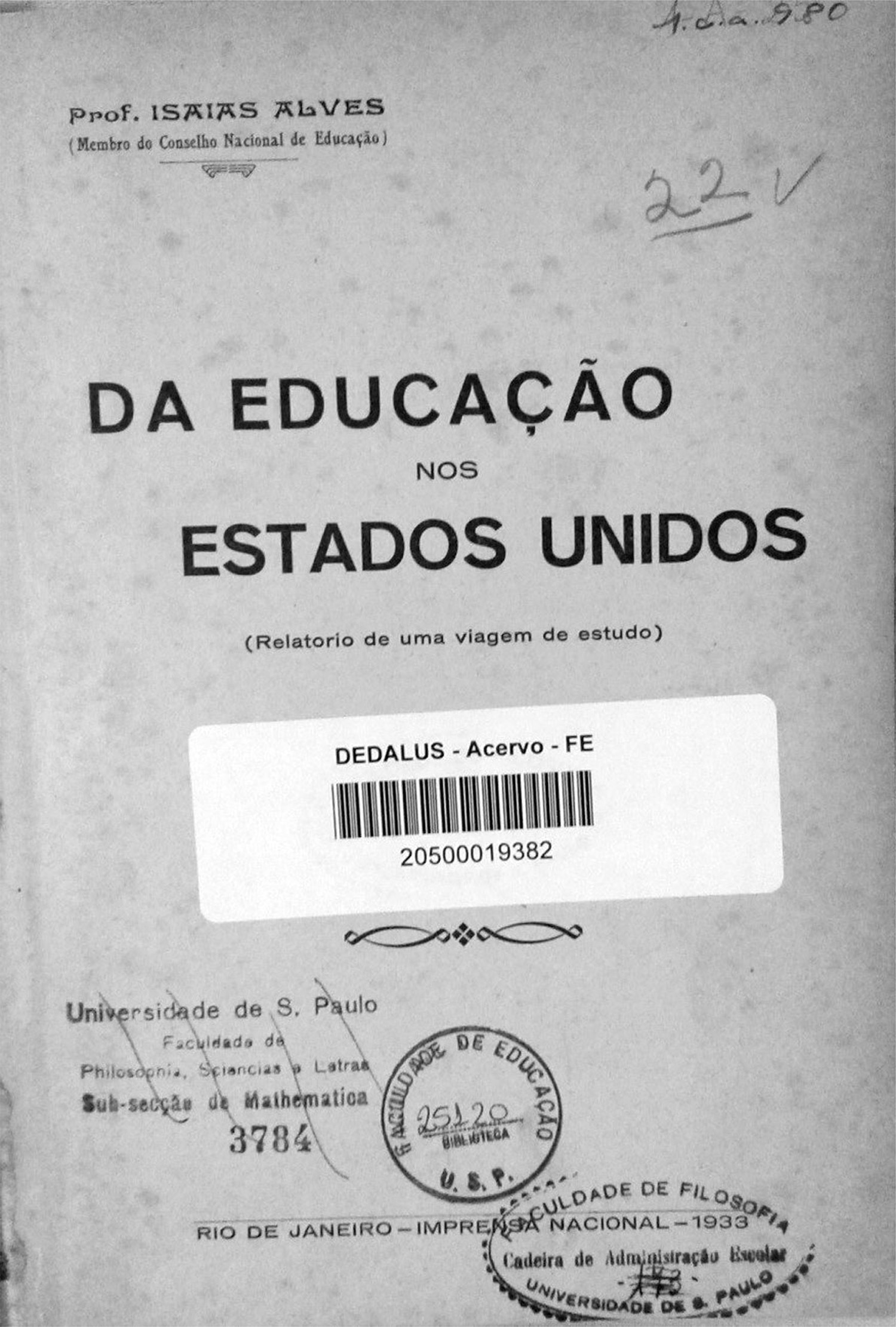 &ndash; Folha de rosto do relat&oacute;rio