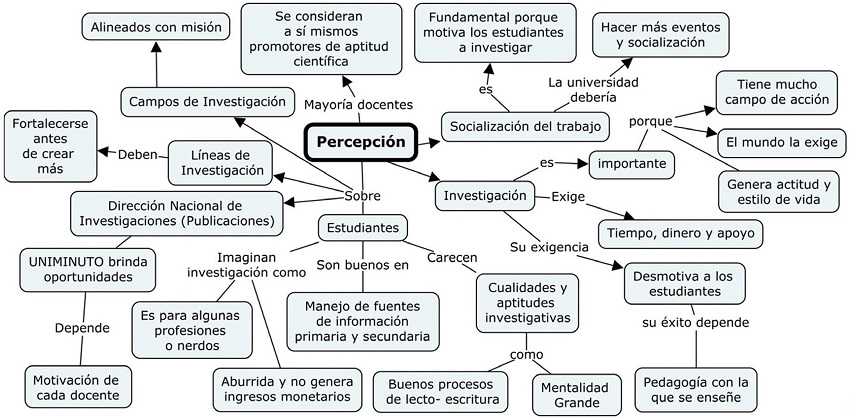 Percepciones de los procesos investigativos