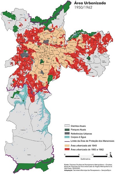 &Aacute;rea urbanizada (1950-1960)