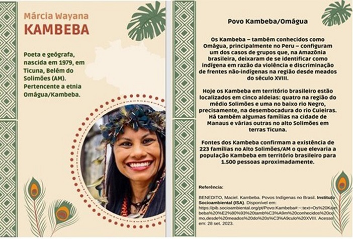 – Recurso didático: minibiografia da poeta Márcia Kambeba