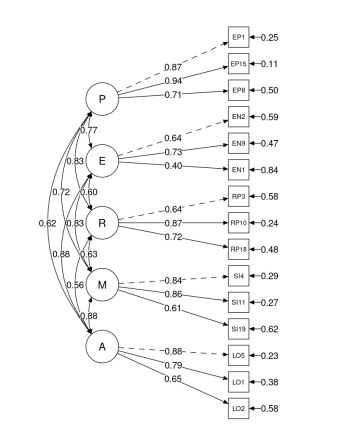Factor structure of the ﬁnal version of the scale