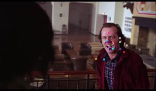 Eye Positions of Participants in the Video Clip (The Shining) Without Subtitles. This is the 20th Frame after 01:18 Seconds of the Video Clip