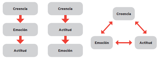 Relaciones entre creencias, actitudes y emociones