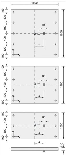 Geometric characteristics of the slabs.