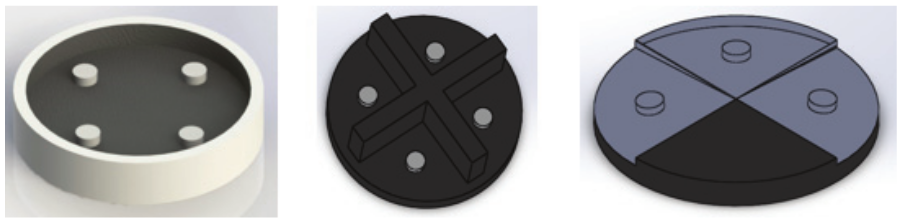 Light sensor designs (a) lateral trim (b) central side trim and (c) with different slopes in the sensor planes.