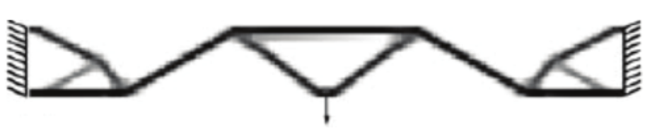 Optimal topology obtained by Jung and Gea’s solution for a linear analysis under static loading condition. Source: adapted from Jung and Gea (2004).