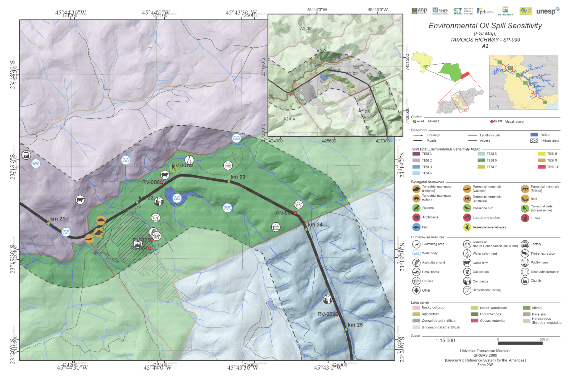 Sample
ESI map. Pilot area A2.