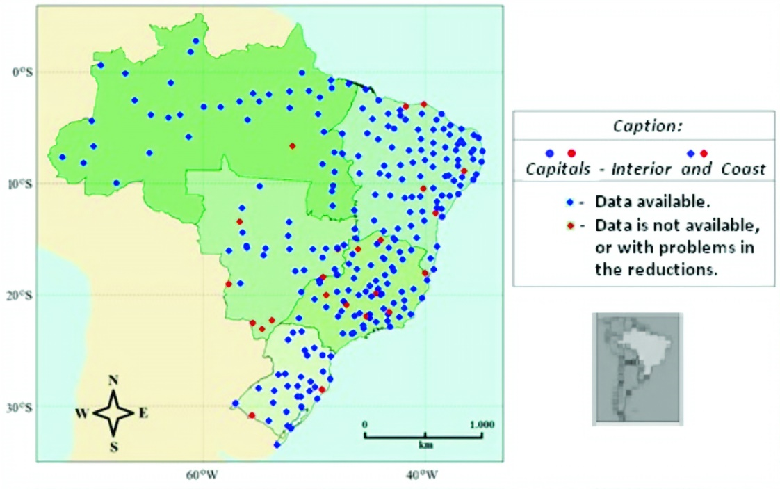 Instituto Nacional de Meteorologia (Inmet) weather stations in Brazil.