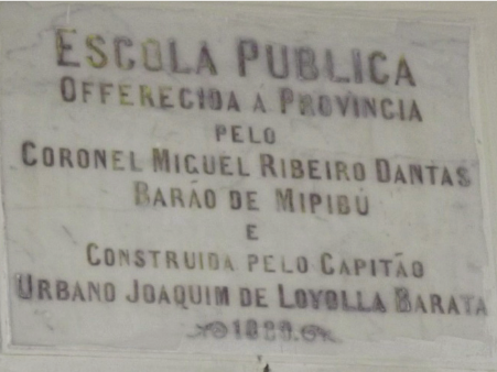 Placa de Homenagem ao Bar&atilde;o de Mipibu.