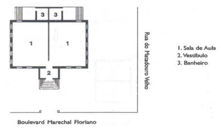 Planta Baixa do Grupo Escolar Conselheiro Zacarias - Curitiba/PR (1911).