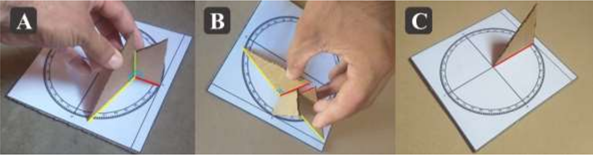 Instrumento jacente no plano e a perpendicularismo no espa�o.