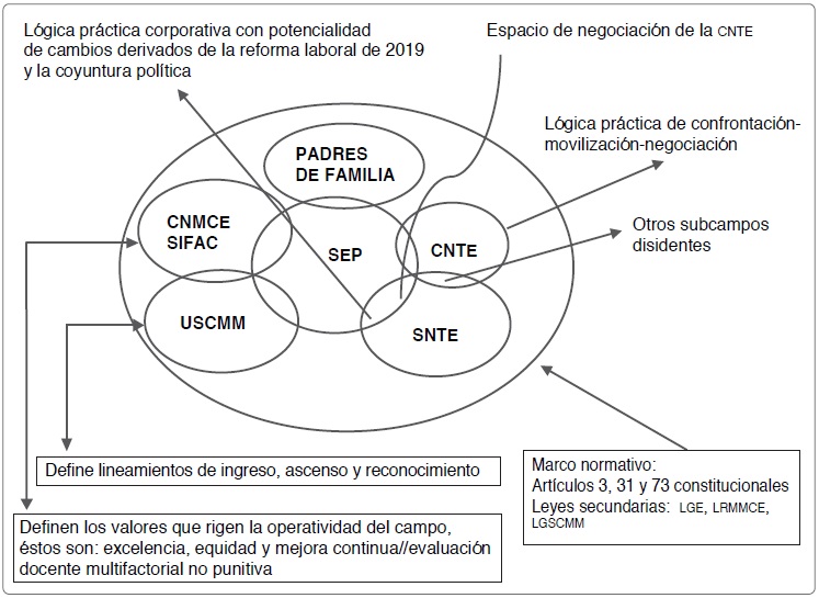 Estructuración del campo bajo la reforma educativa 2019