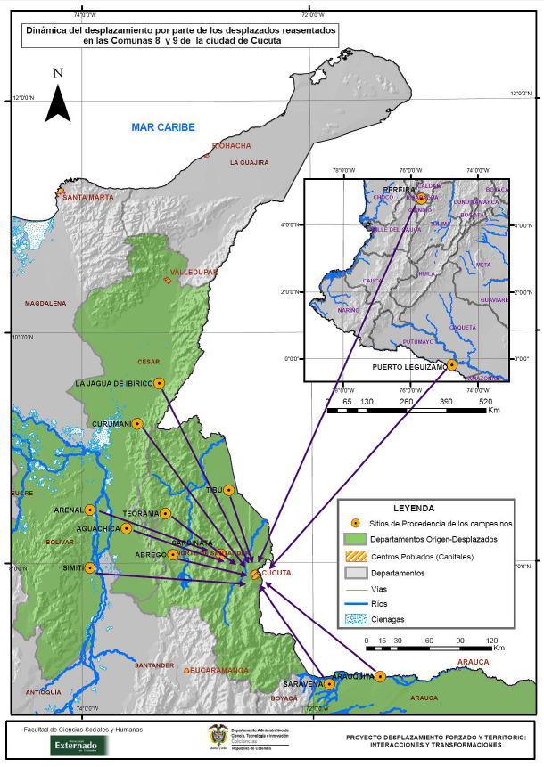 Dinámica del desplazamiento por parte de los desplazados reasentados en las Comunas 8 y 9 de la ciudad de Cúcuta