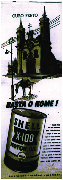 Propaganda do &oacute;leo para autom&oacute;veis Shell X-100