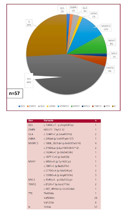 Variantes gen&eacute;ticas identificadas 