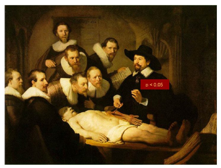 El cuadro de Rem brandt, La lecci&oacute;n de anatom&iacute;a del Doctor Tulp. El Dr. Tulp tracciona un tend&oacute;n del brazo con la pinza y con su la mano izquierda mueve el dedo. El mensaje es claro: comprendo la mec&aacute;nica del cuerpo humano, s&eacute; que tirando de este tend&oacute;n se va a mover este dedo. Le agregamos nuestra nueva con vicci&oacute;n en el nivel de p 