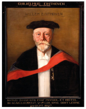 Retrato de Willem Einthoven, profesor de fisiología e his tología en la Universidad de Leiden (1926). Autor: Albertus Jan Marinus van Dijk (1892-1967).