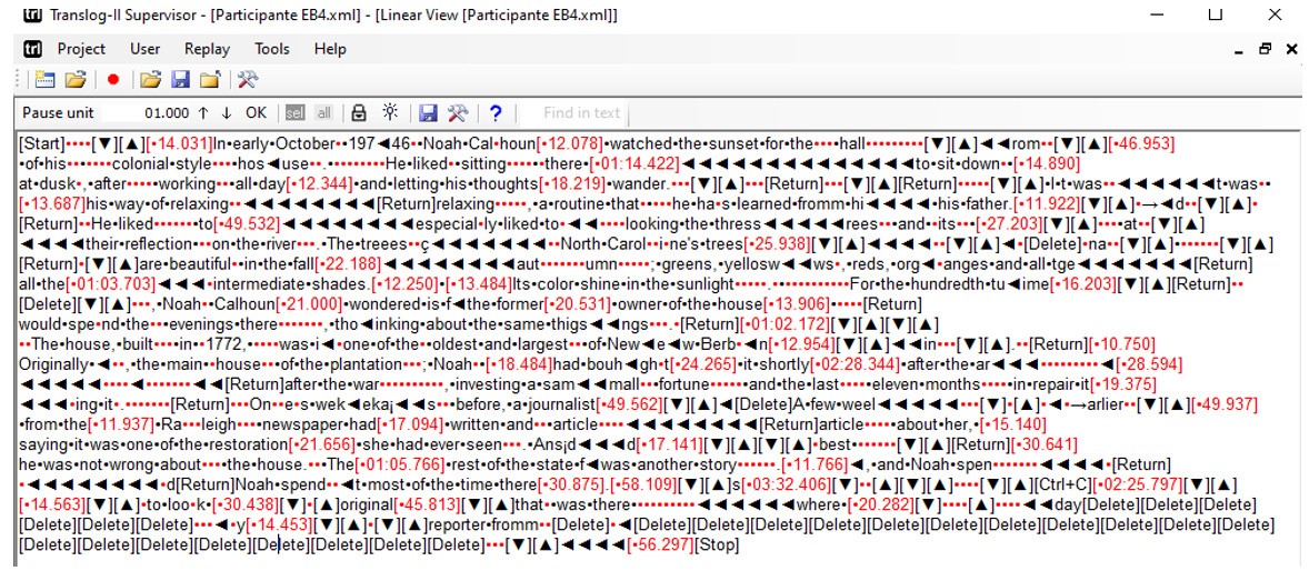 Experimento y vista linear de sujeto EB4