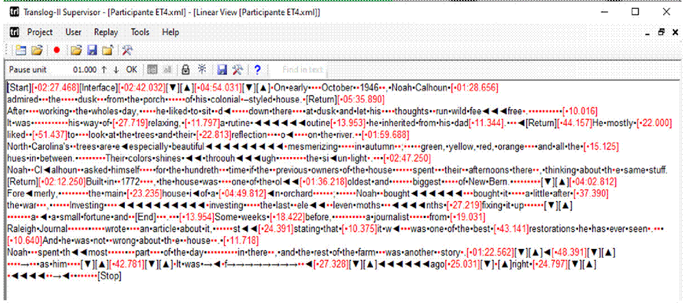 Experimento y vista linear de sujeto ET4