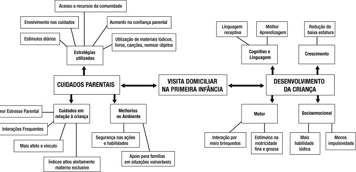 Mapa Conceitual dos elementos positivos na sa&uacute;de e no desenvolvimento na primeira inf&acirc;ncia por meio da Visita Domiciliar