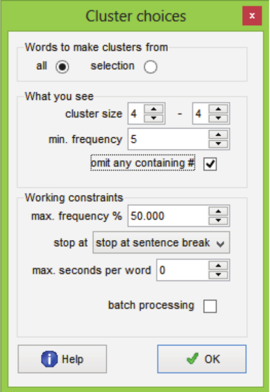 Feature
selection of phraseological units.