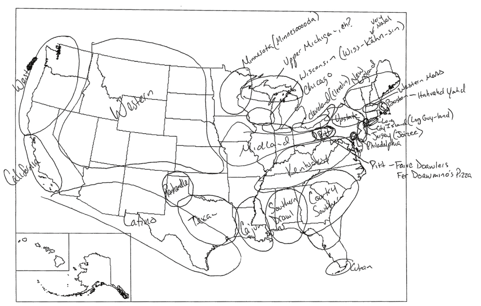 Instrumento de teste
de dialetologia perceptual (Carmichael, 2016, p. 166).