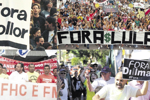 Demonstrations against Brazilian former presidents (Ocaña, 2015).