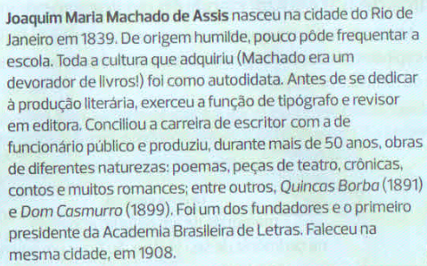 Objetivo de leitura 2: Ler para conhecer sobre o autor.